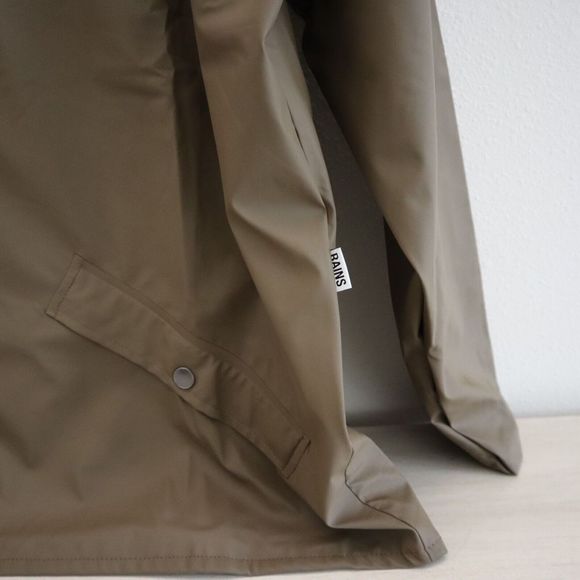 RAINS 12010 Unisex Sz XL Wood Brown Shell Waterproof Jacket - Picture 8 of 9